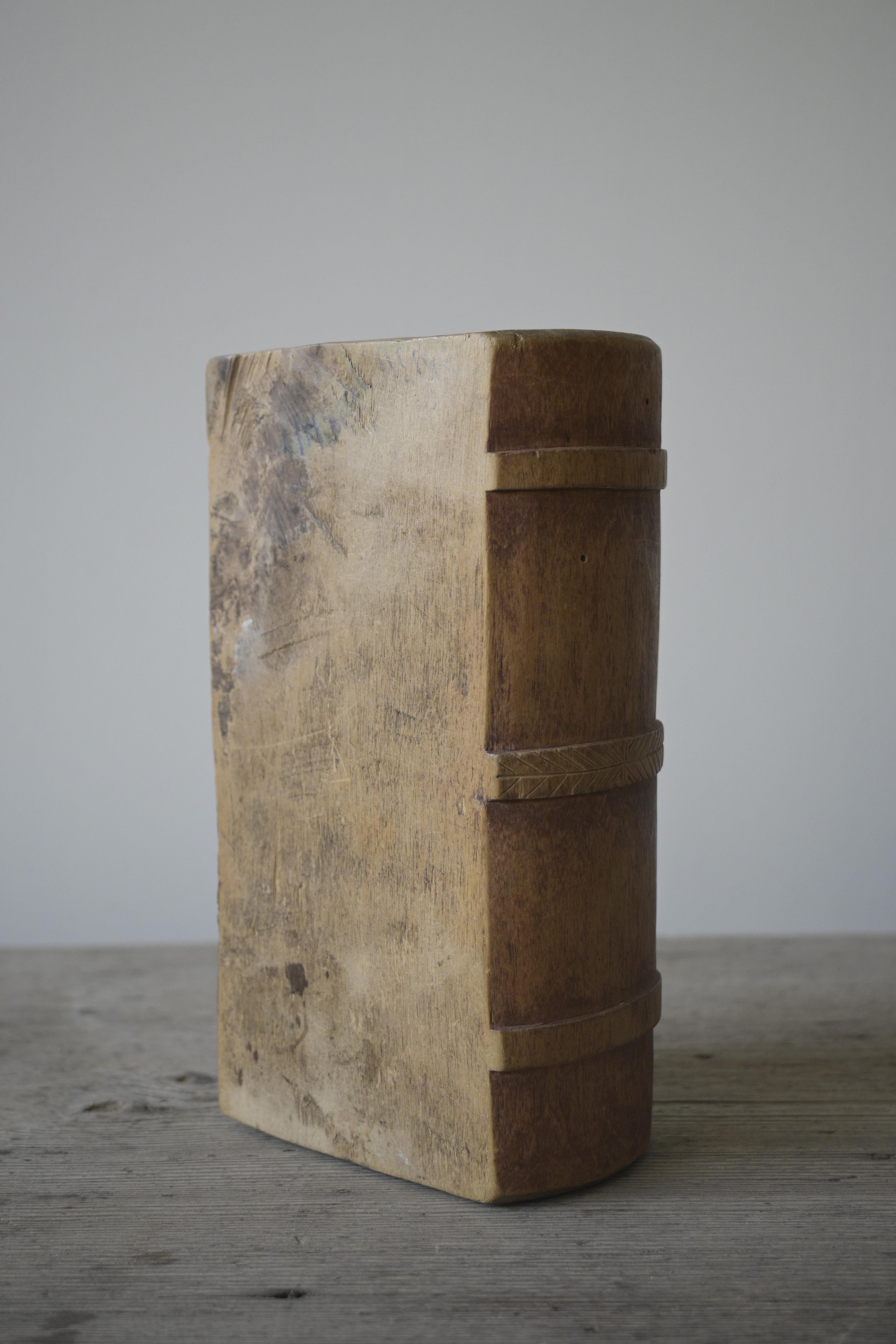 Swedish Wood Book-Hide ca 1850 For Sale 1