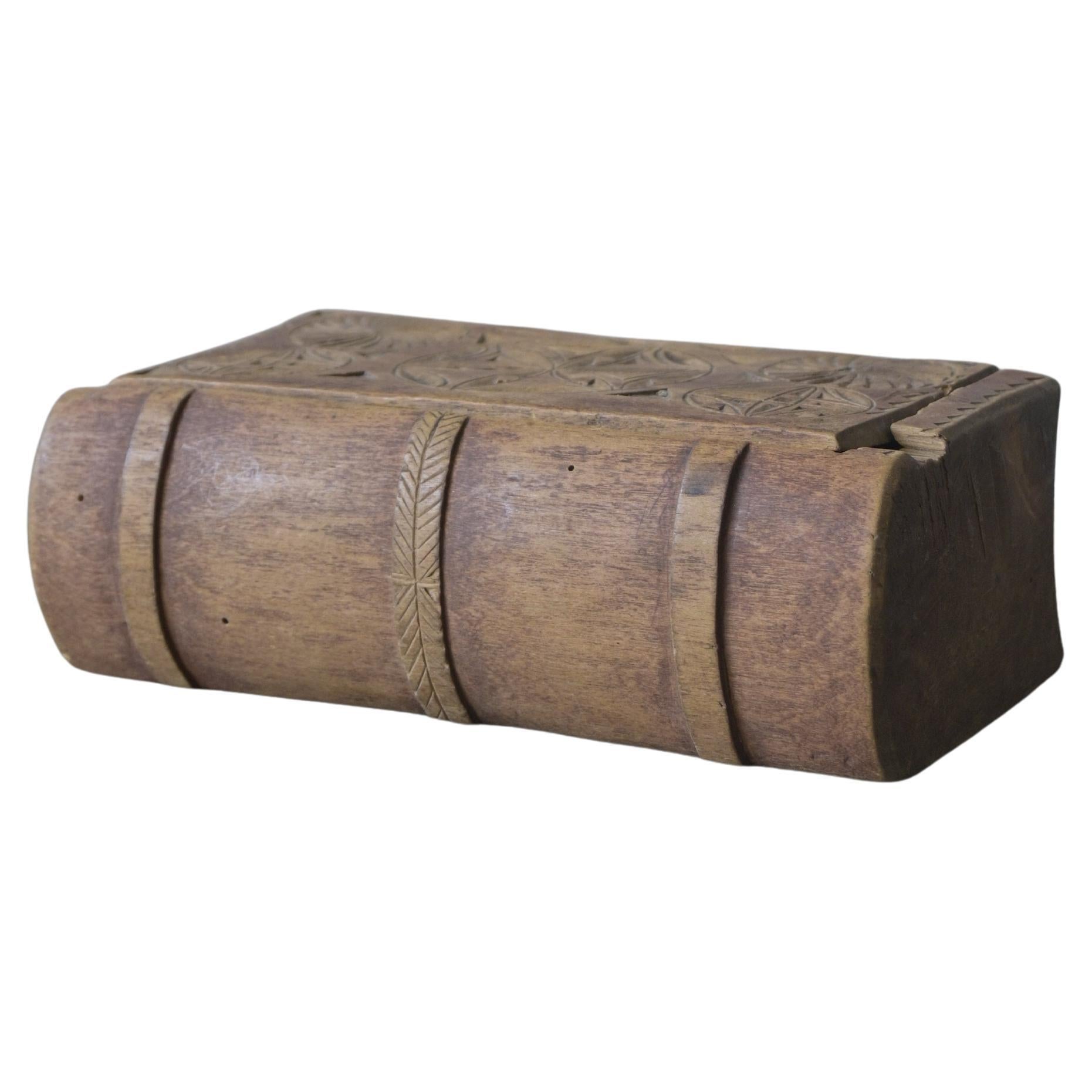Swedish Wood Book-Hide ca 1850 For Sale