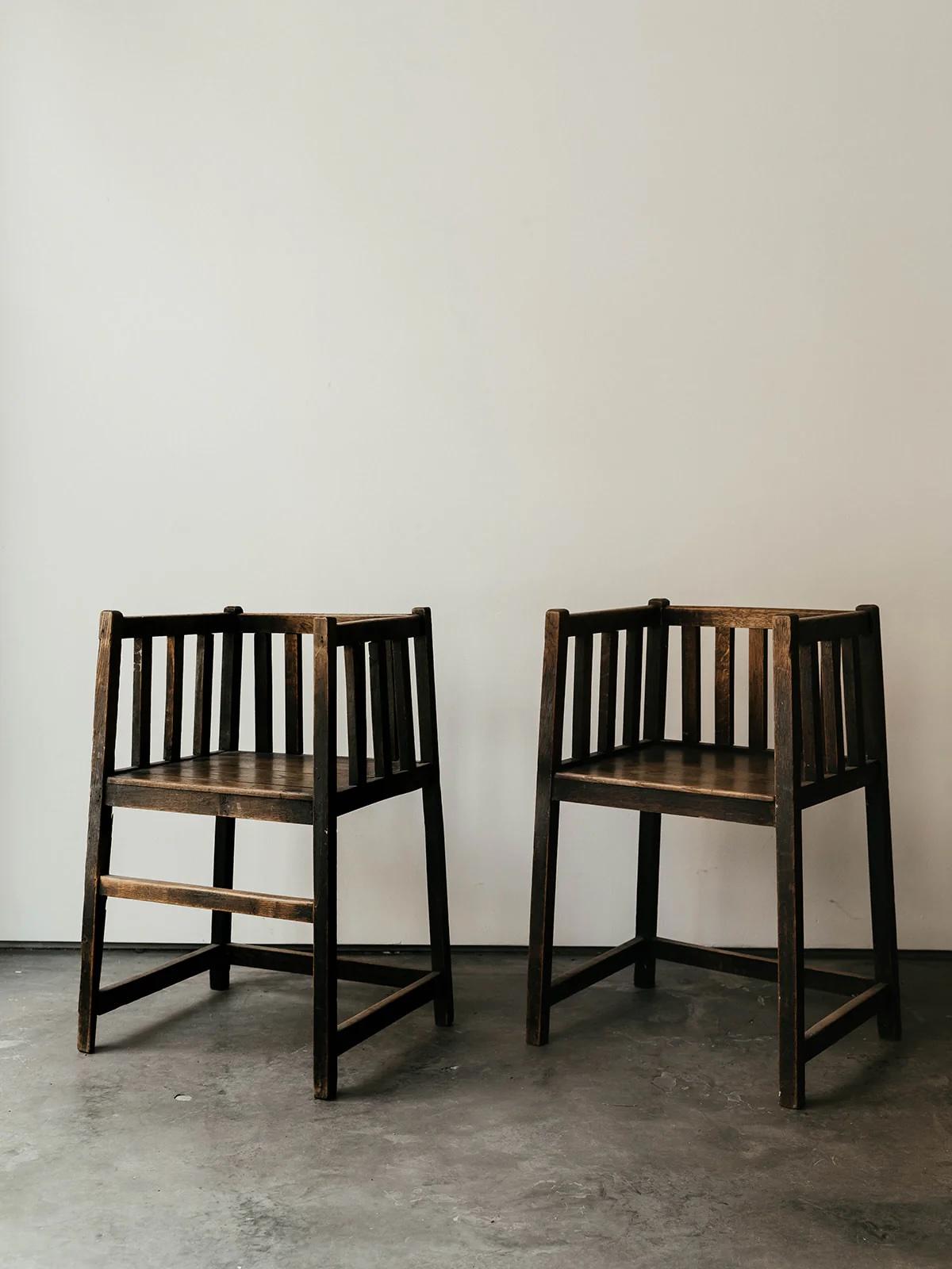 19th Century Swedish Wood Occasional Chairs