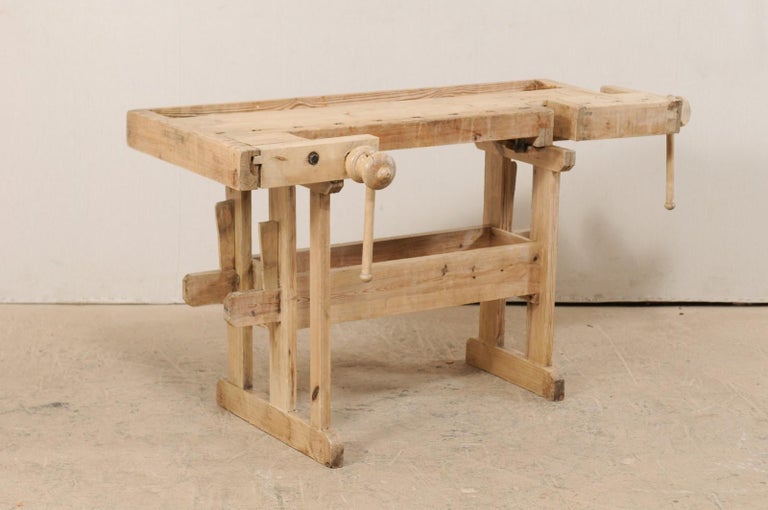 Swedish Wood Work Bench Table With Shallow Profile For Sale At 1stdibs