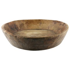 Swedish Wooden Bowl in a Brutalist and Wabi Sabi Style, Late 1800s