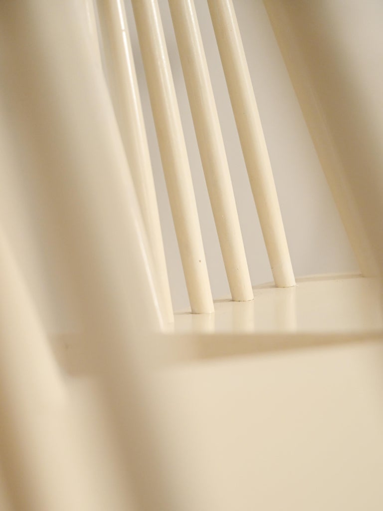 Swedish Wooden Chairs Painted White For Sale at 1stDibs