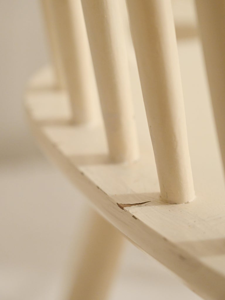 Swedish Wooden Chairs Painted White For Sale at 1stDibs