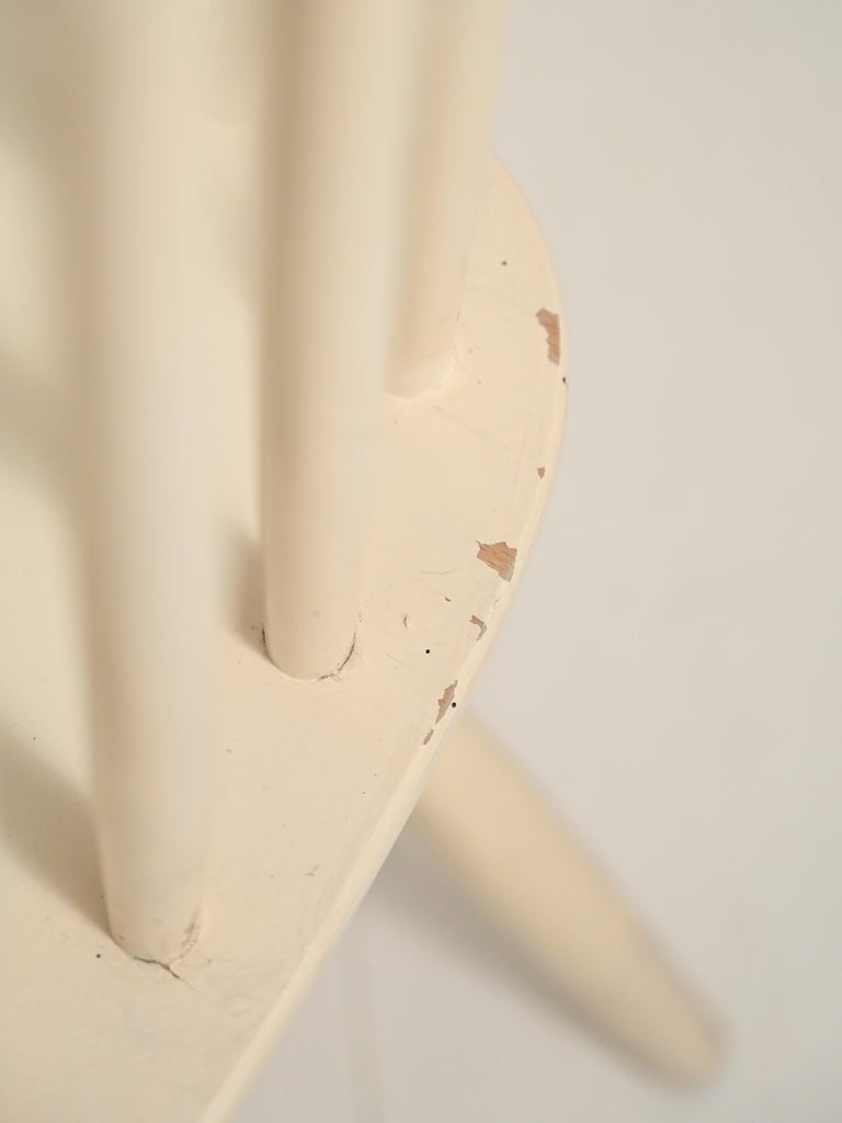 Swedish Wooden Chairs Painted White For Sale at 1stDibs