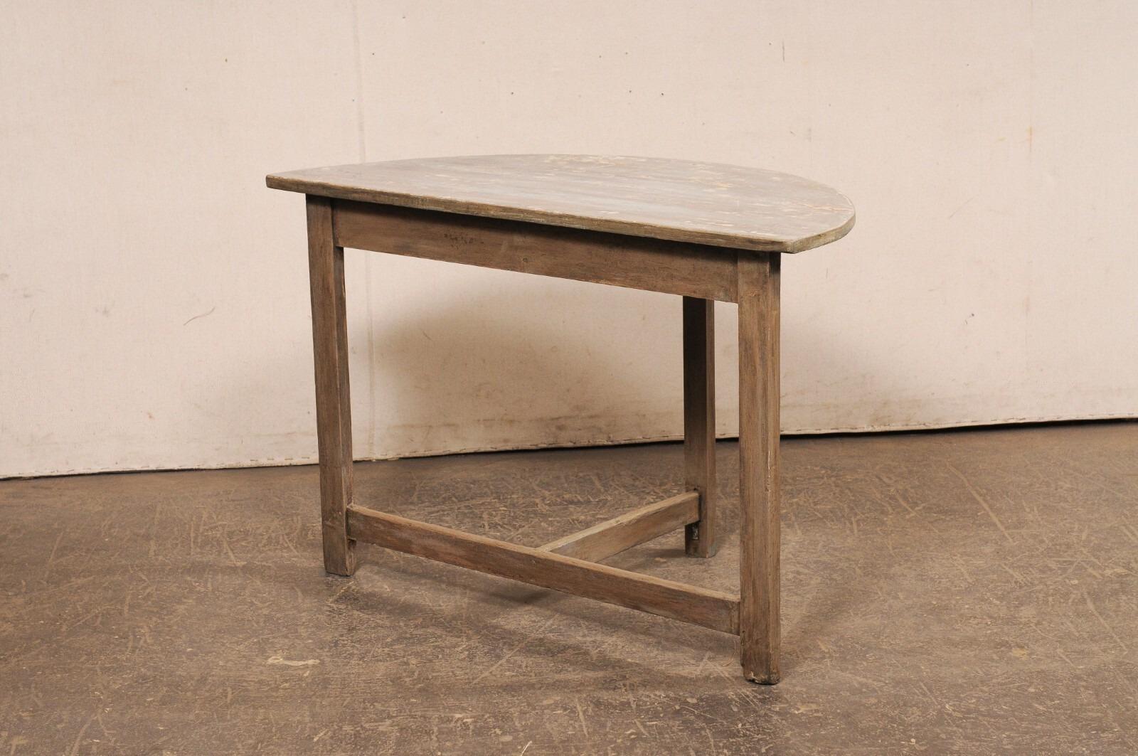 Swedish Wooden Demi-Lune Table, Cleanly Designed For Sale 2