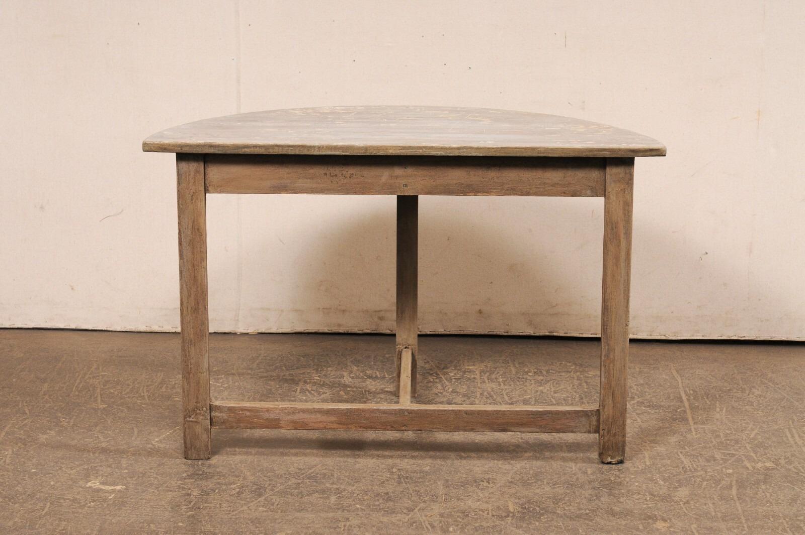 Swedish Wooden Demi-Lune Table, Cleanly Designed For Sale 3