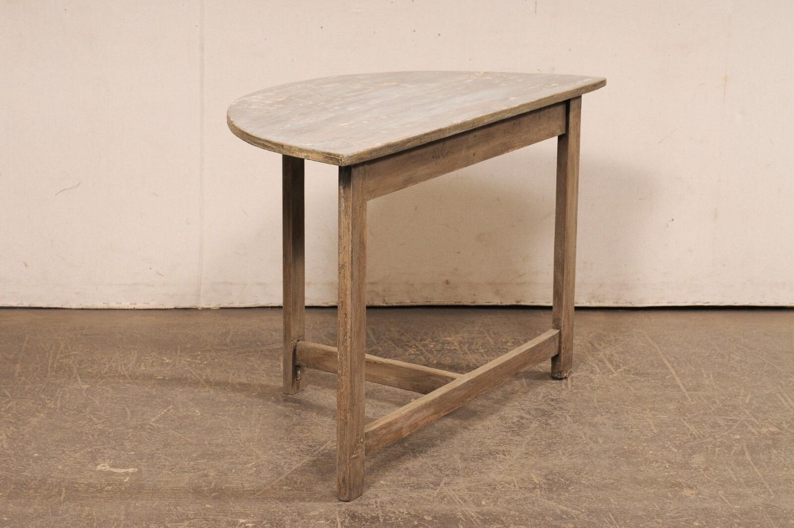Swedish Wooden Demi-Lune Table, Cleanly Designed For Sale 4