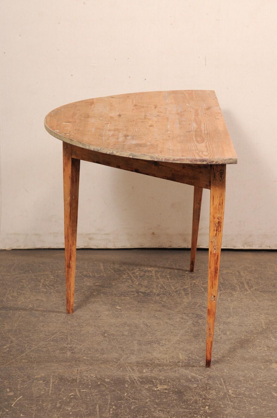 Swedish Wooden Demi Lune Table, Early 20th C. For Sale 5