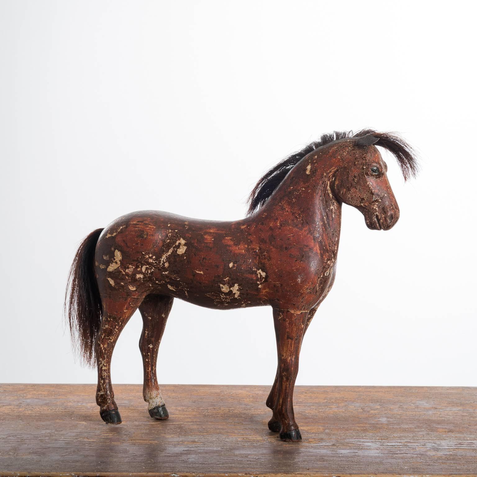 19th Century Swedish Wooden Horse from the Mid-1800s