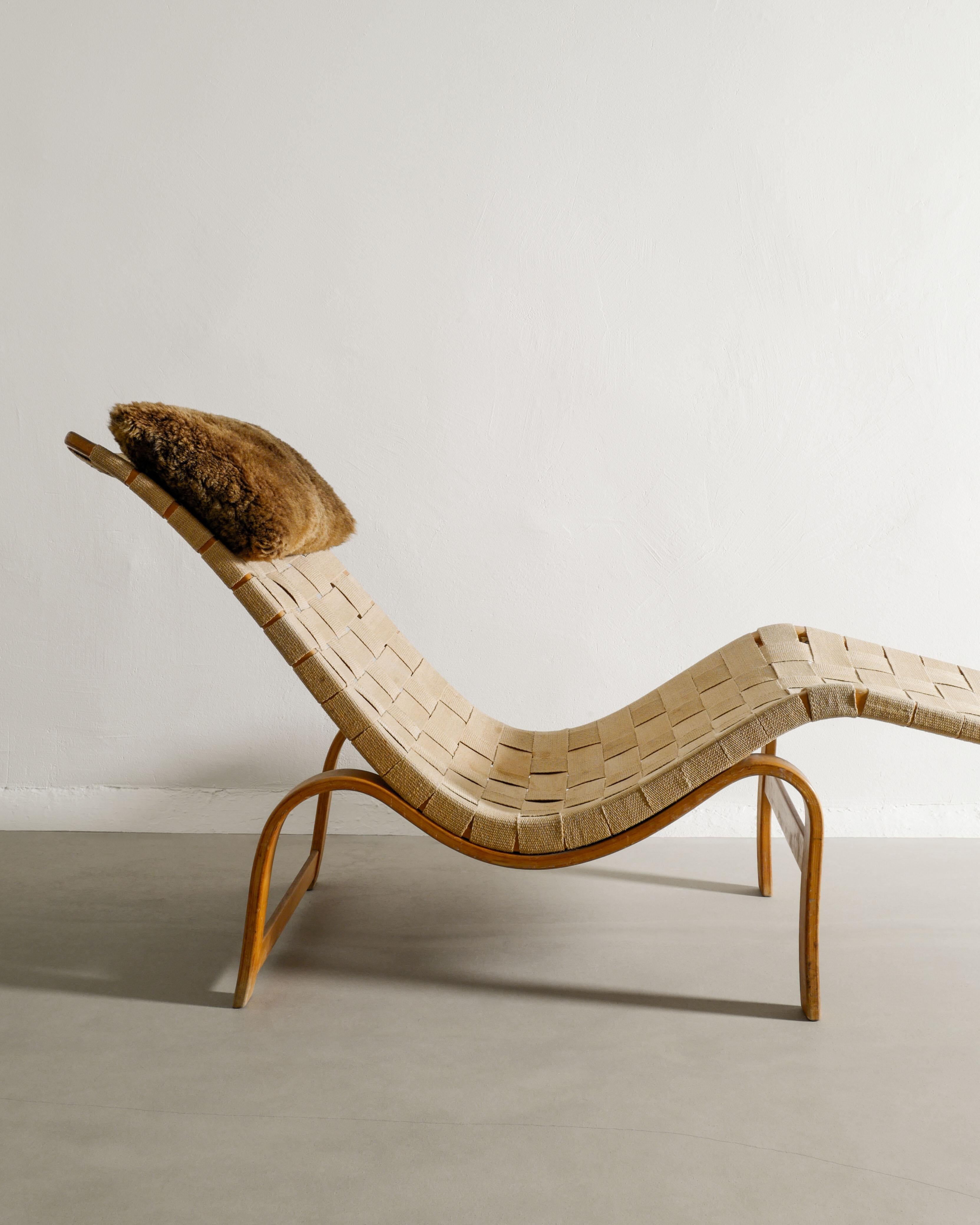 Swedish Wooden Mid Century Lounge Chair 