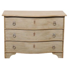 Swedish Wooden Serpentine Chest w/Taupe Finish, 19th C.