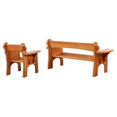 Canapé et fauteuil suédois en pin par David Rosén et Nordiska Kompaniet 1940s