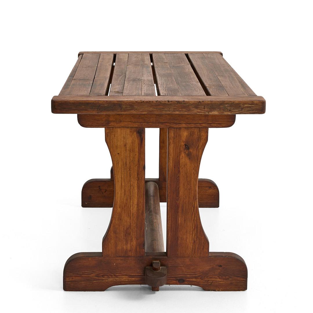Canapé suédois en bois avec table en David Brown par David Rosén & Nordiska Kompaniet 1940 Bon état - En vente à Stockholm, SE