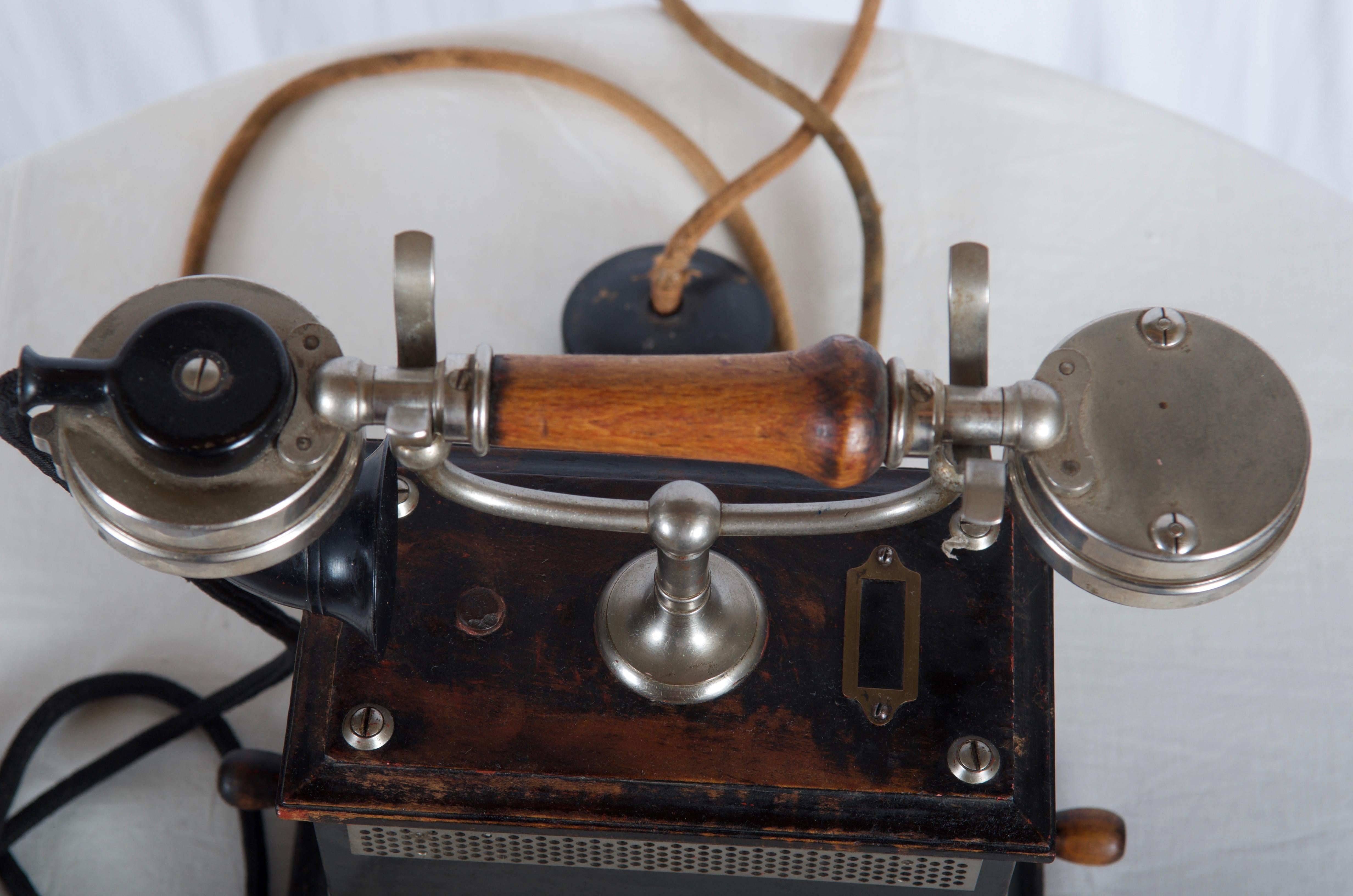 Mid-20th Century Swedish Wooden Table Phone For Sale