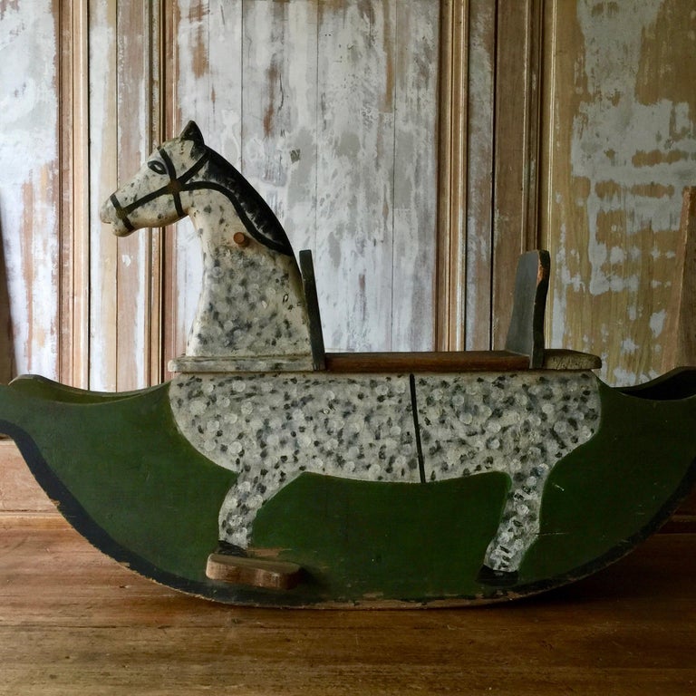 A charming handmade wooden toy horse rocker.
Very sturdy for children.
Sweden, circa 1900
Surprising pieces and objects, authentic, decorative and rare items. Discover them all.
 