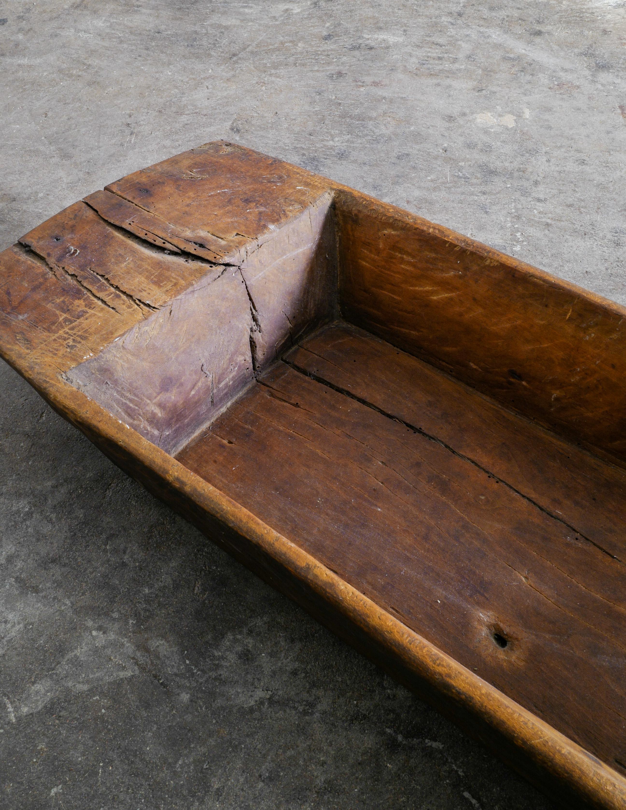 Late 19th Century Swedish Wooden Tray in a Brutalist and Wabi Sabi Style, Late 1800s