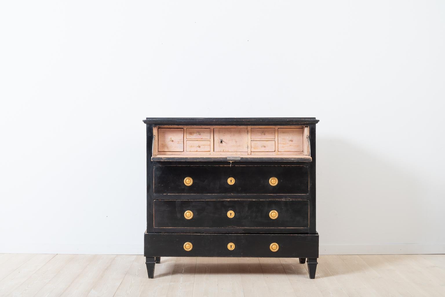 Hand-Painted Swedish Writers Bureau from the Late Gustavian Period