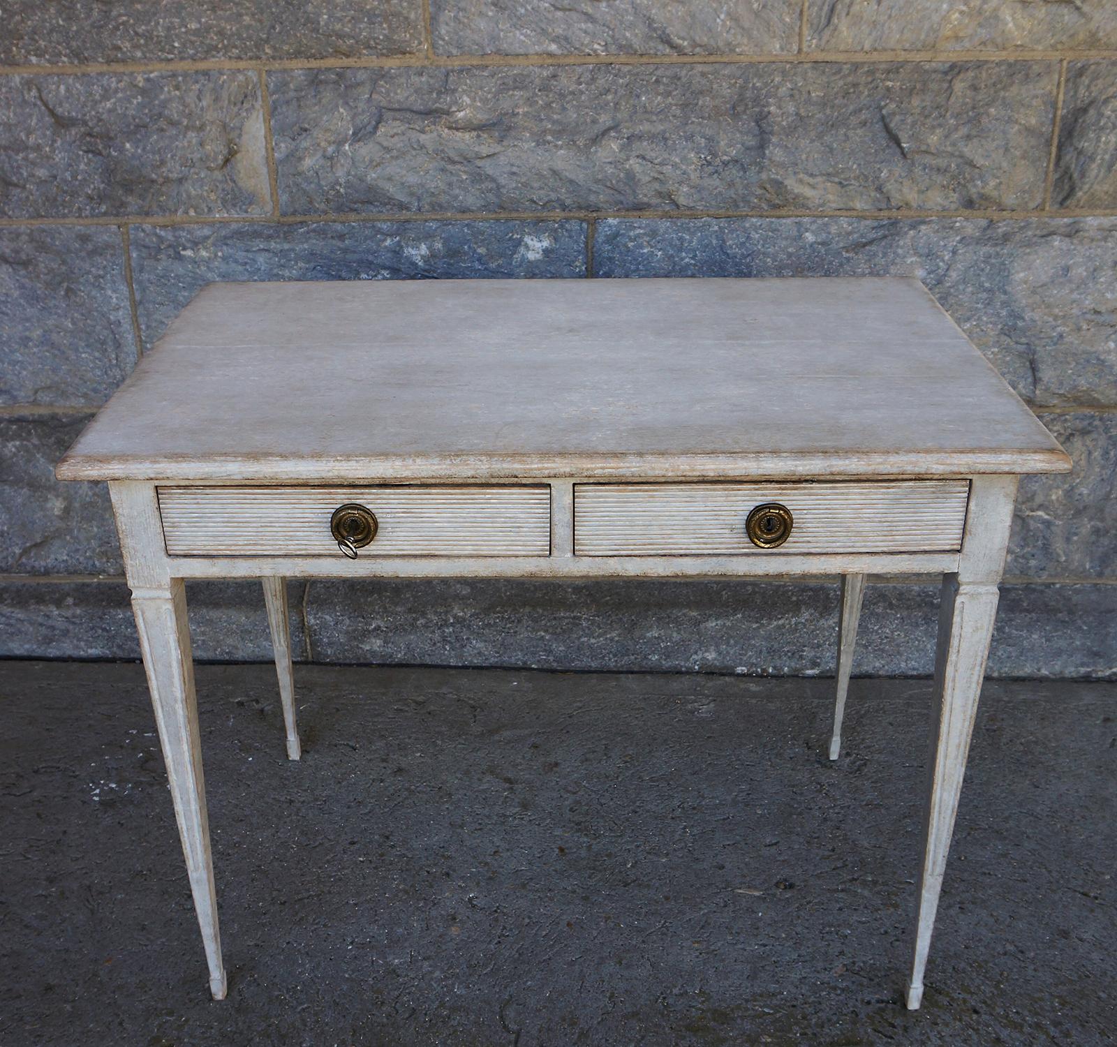 Gustavian Swedish Writing Table with Drawers