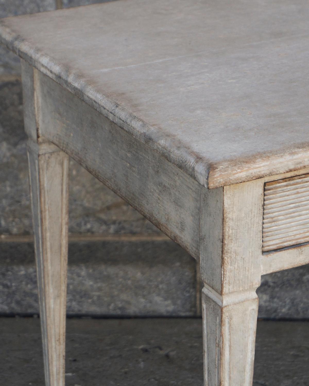 Hand-Carved Swedish Writing Table with Drawers