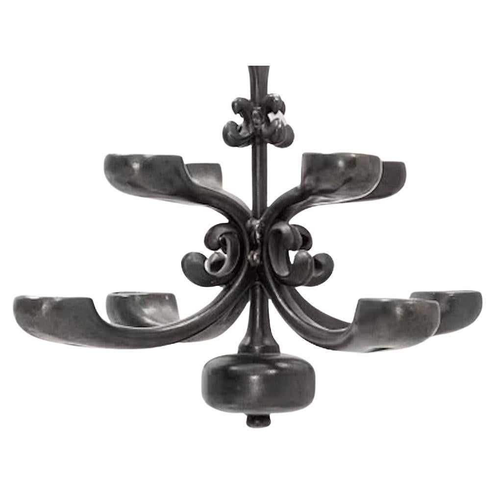 20th Century Swedish Wrought Iron Chandelier mid-20th century. For Sale