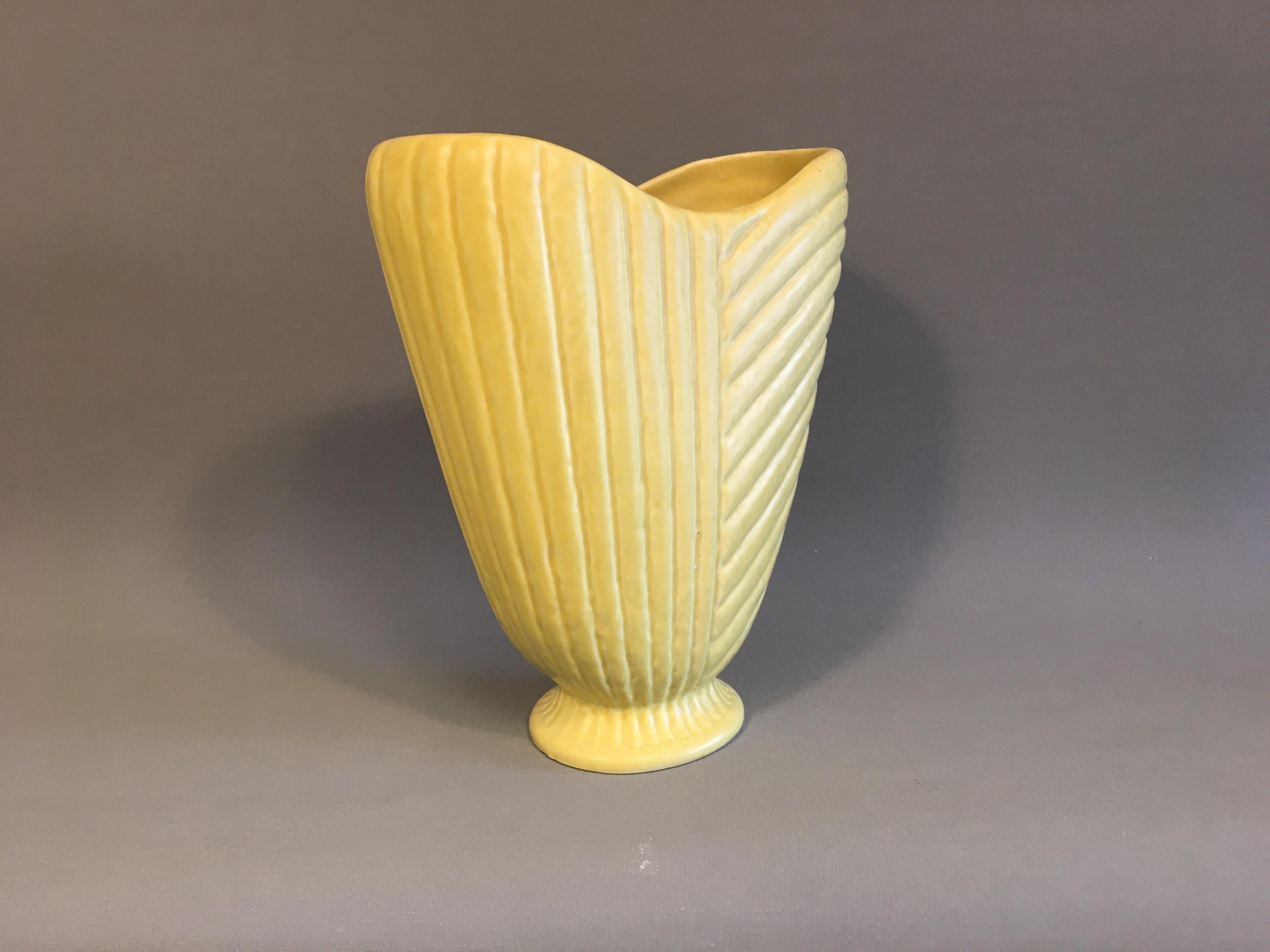 Swedish Yellow Rörstrand Vase In Good Condition For Sale In Odense, Denmark