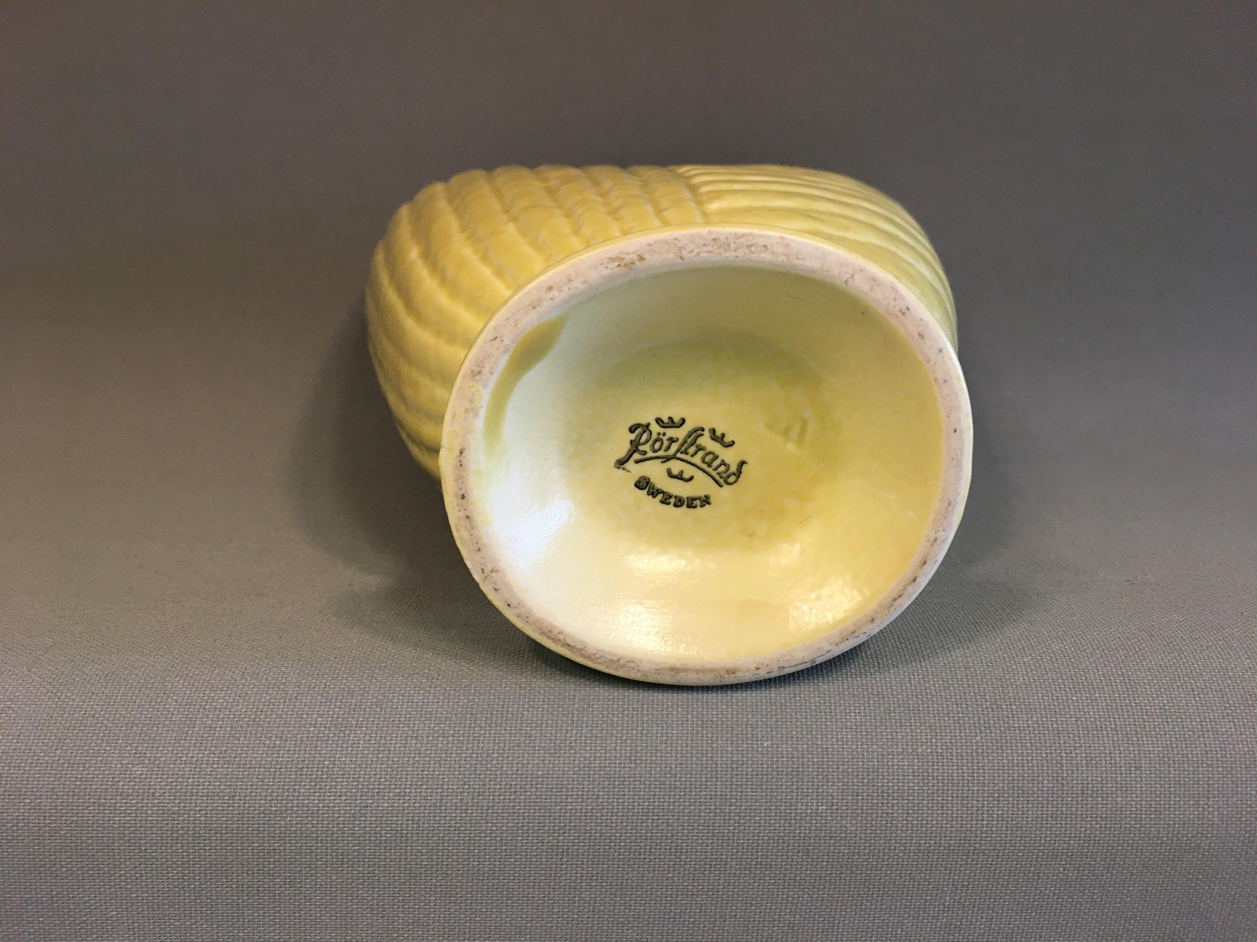Mid-20th Century Swedish Yellow Rörstrand Vase For Sale
