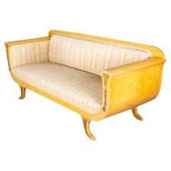 Antique SwedishBiedermeier Sofa Couch Honey Color, 3-4 Seat, 19th Century Empire Rare A