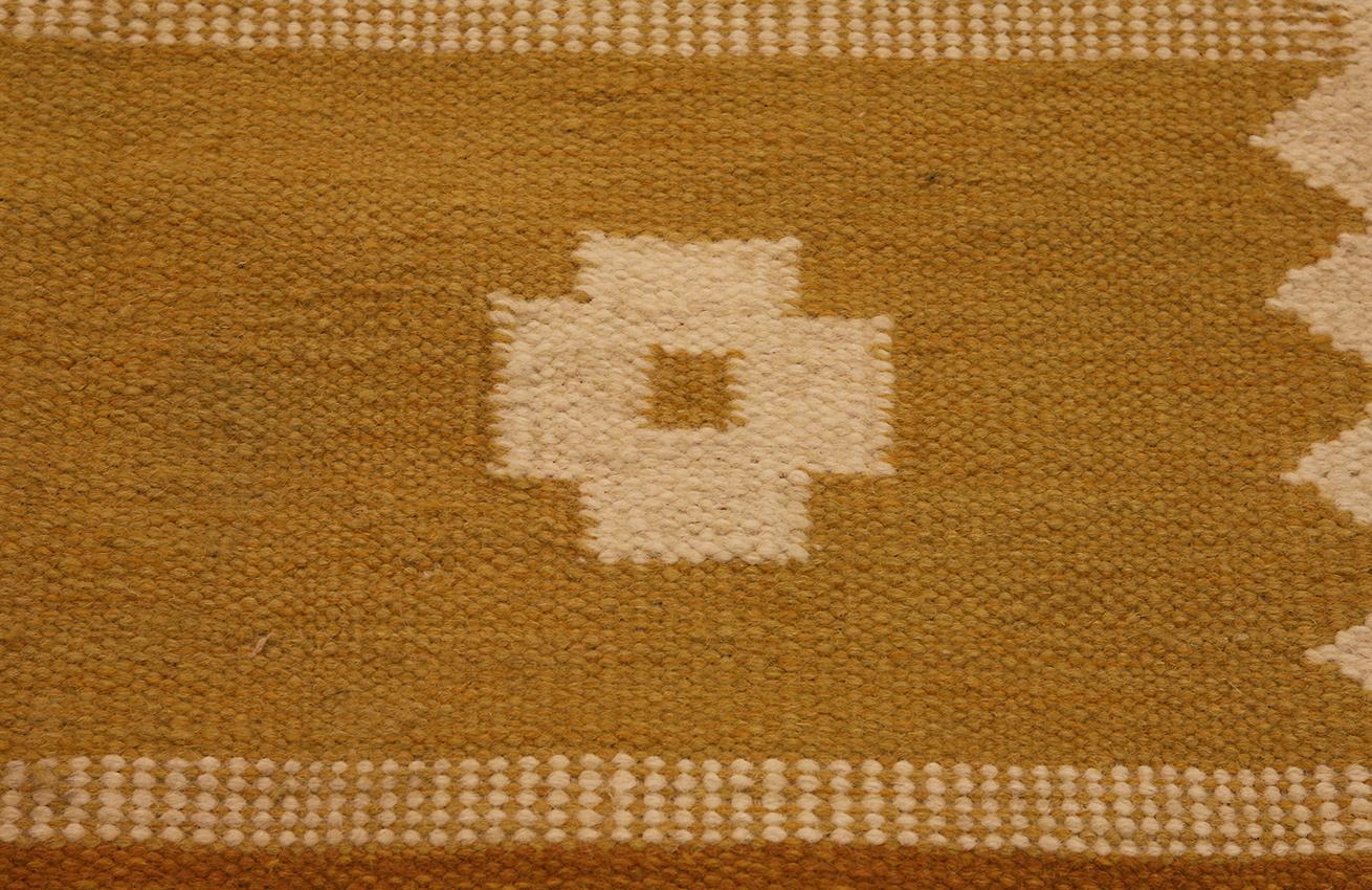 Scandinavo Swedsh Kilim Vintage con disegno di croce geometrica in vendita