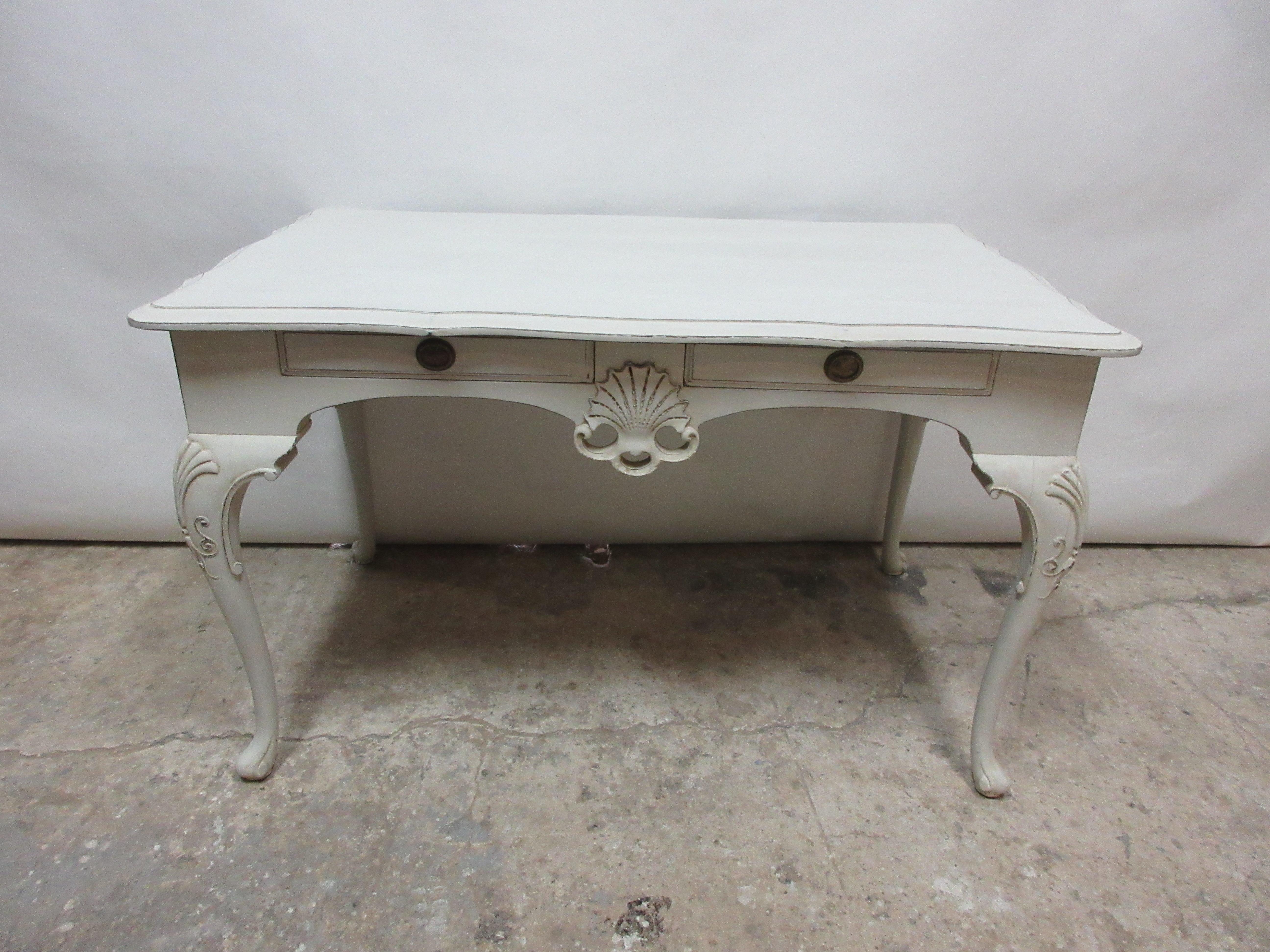 This is a Swedsih Style Rococo desk, they have been restored and repainted with milk paints 