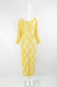 Swee Lo Vintage Beaded Silk Evening Gown