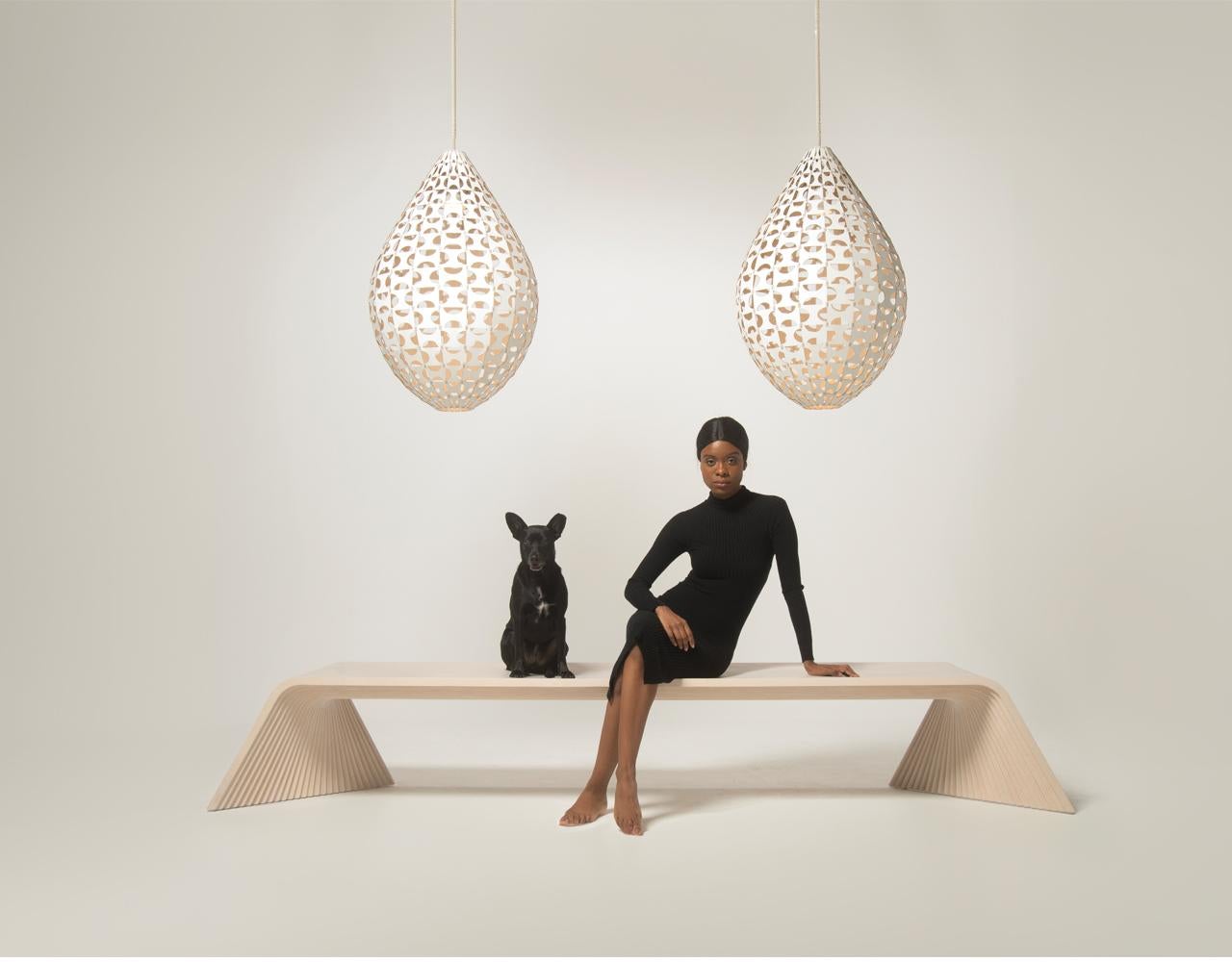 Bench made with vertical sections of laminated birch and spruce wood (18.5 mm thickness each). Matt finish with stain and exterior polyurethane coating. Its inspired in natural shapes, taking care of every detail.


Other