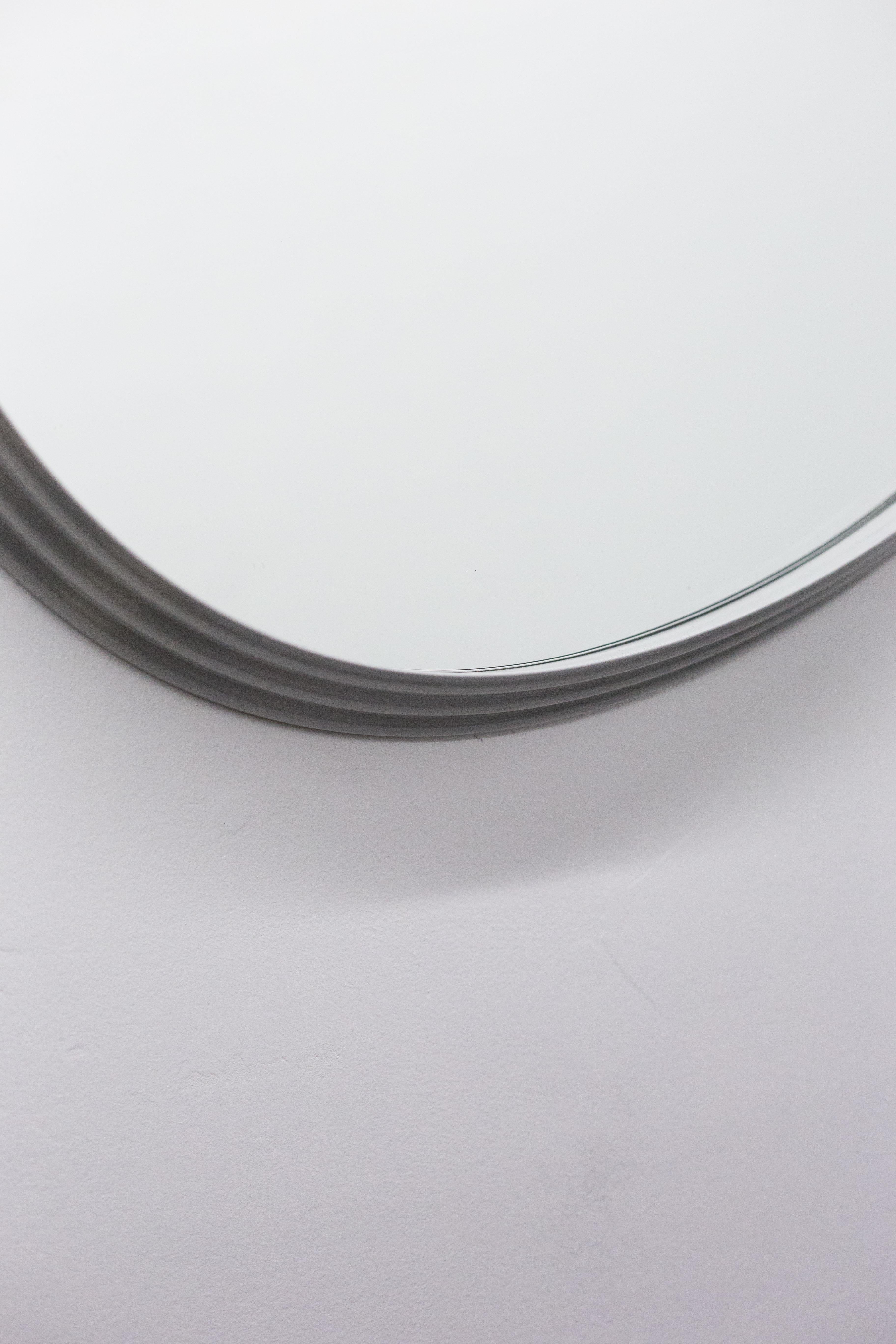 Sweep Wall Mirror in Brushed Aluminum For Sale 1