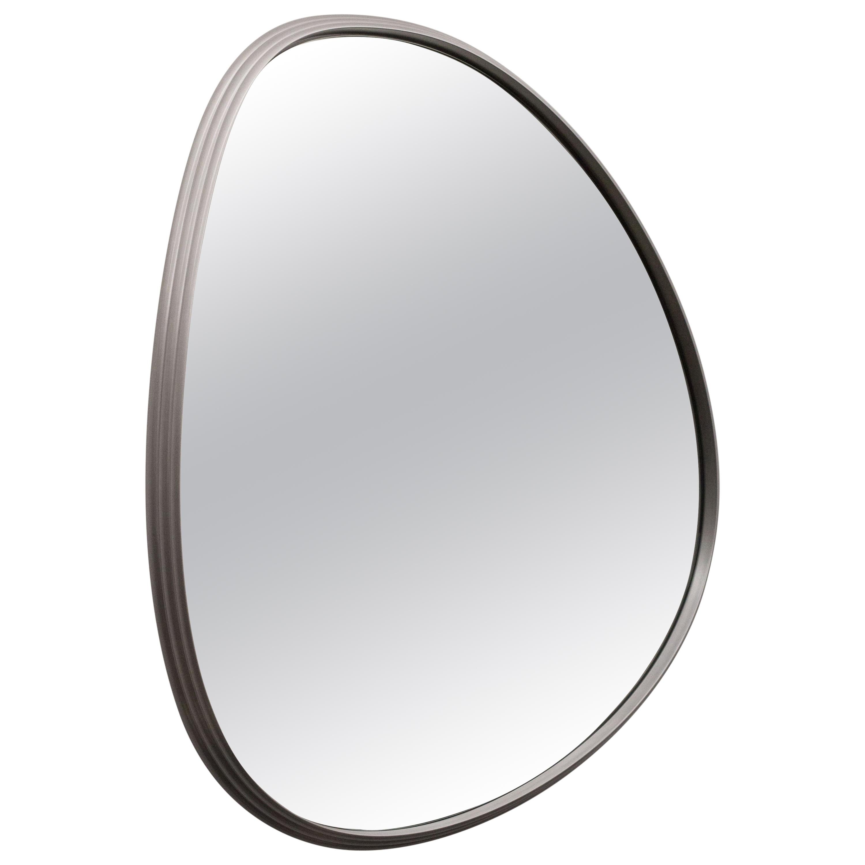 Sweep Wall Mirror in Burgundy Aluminium  In New Condition For Sale In Vancouver, BC