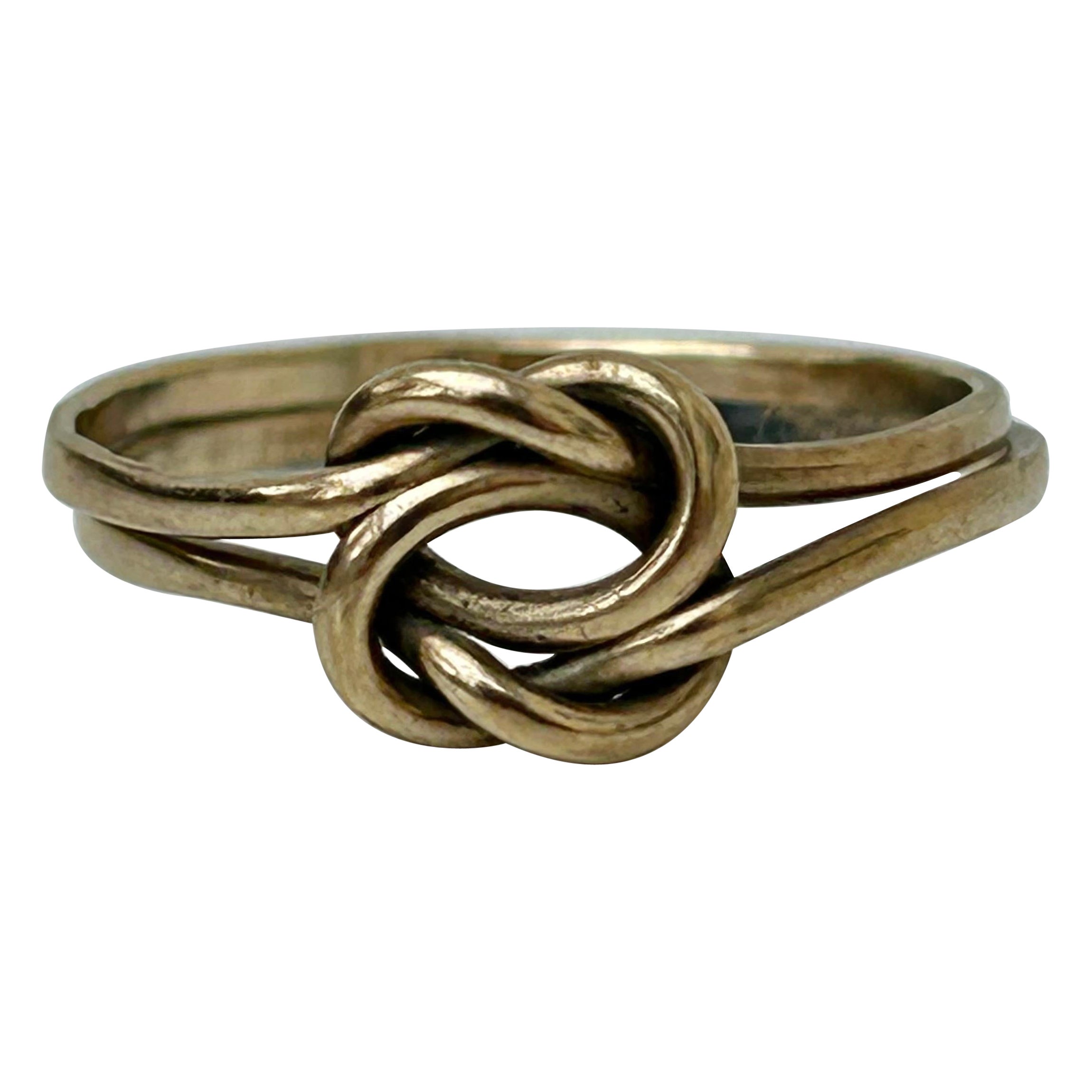 Dulce  Anillo puzzle nudo de enamorados vintage de oro amarillo de 9 ct