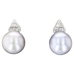 Sweet and Petite Diamond and Pearl Earrings