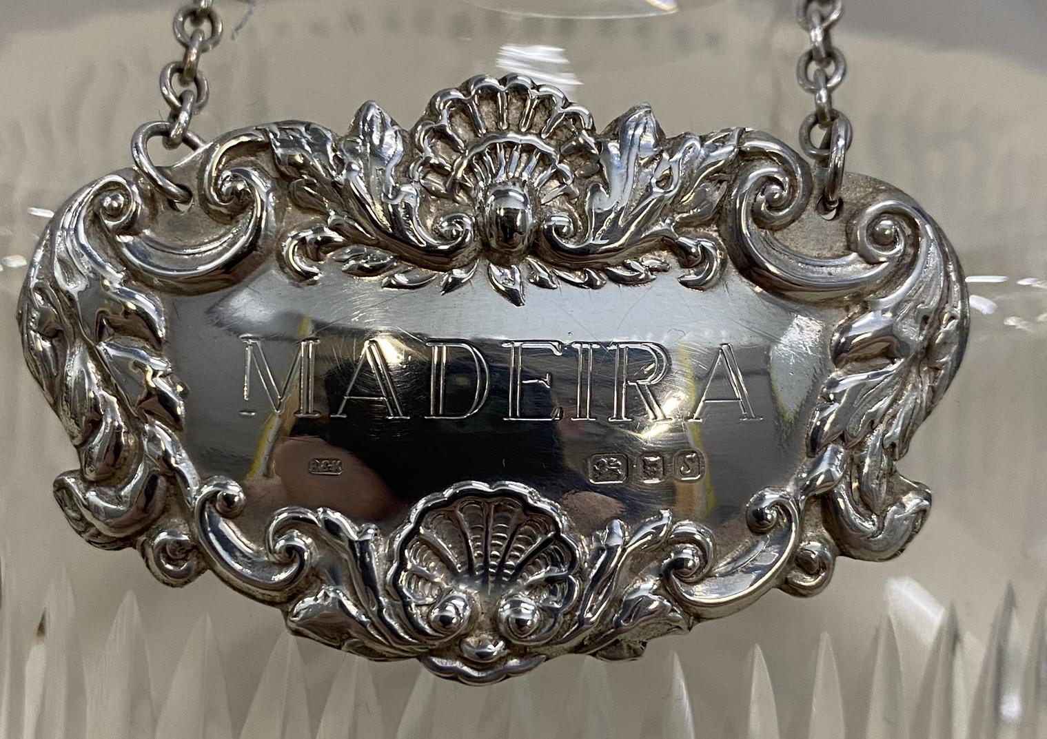 Dulce jarra antigua de cristal tallado Maderia Sterling Etiqueta colgante 1973 finales del siglo XX en venta