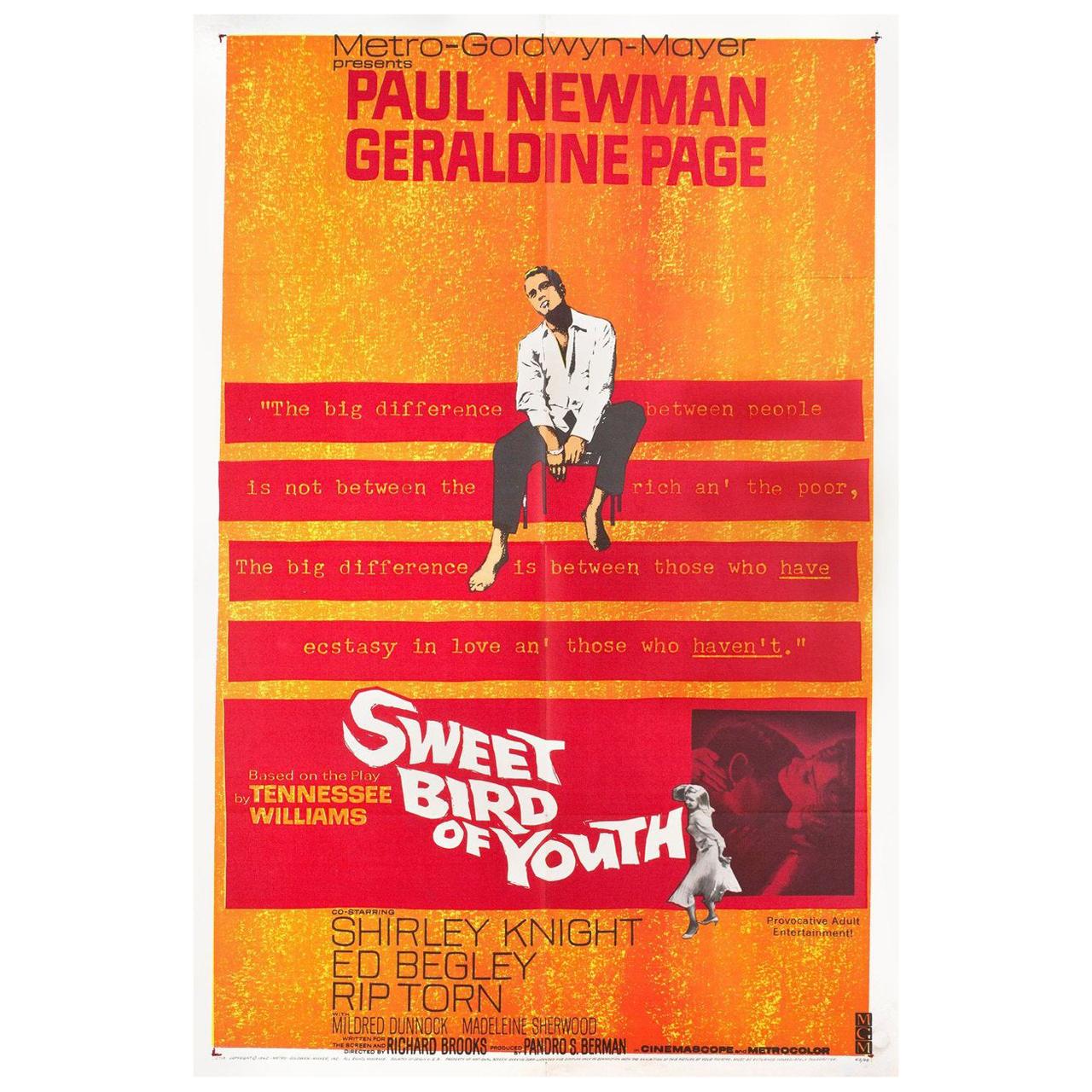 "Sweet Bird of Youth" 1962 U.S. One Sheet Film Poster