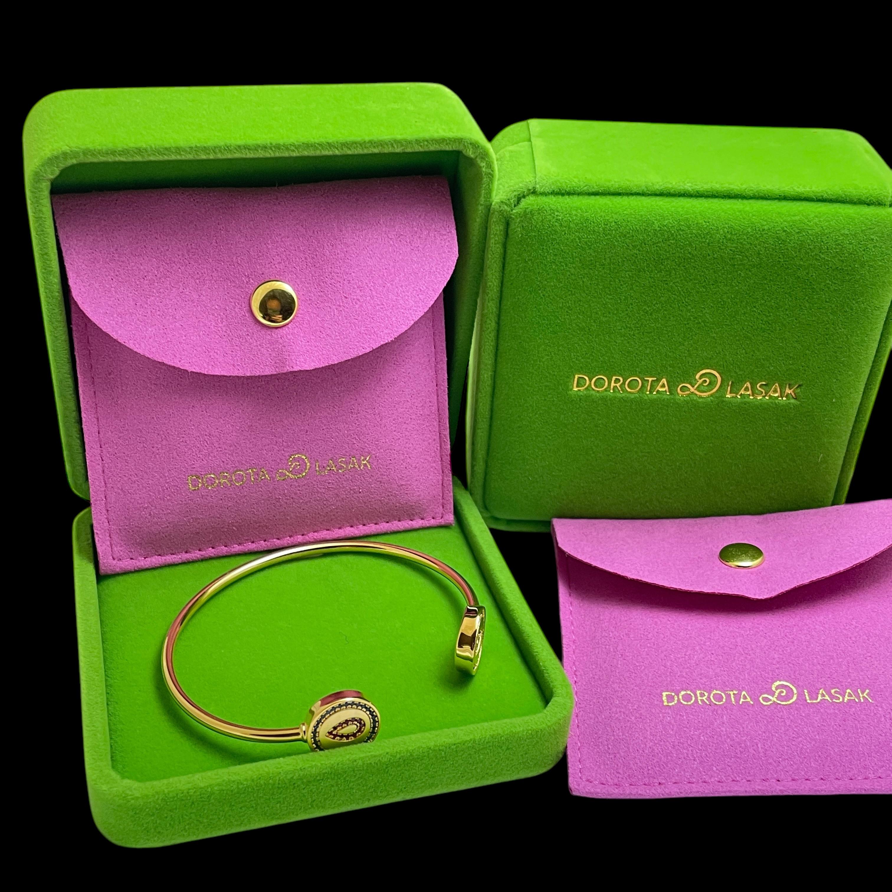 Round Cut SWEET BLOOD 18k gold vermeil bracelet by DOROTA LASAK For Sale