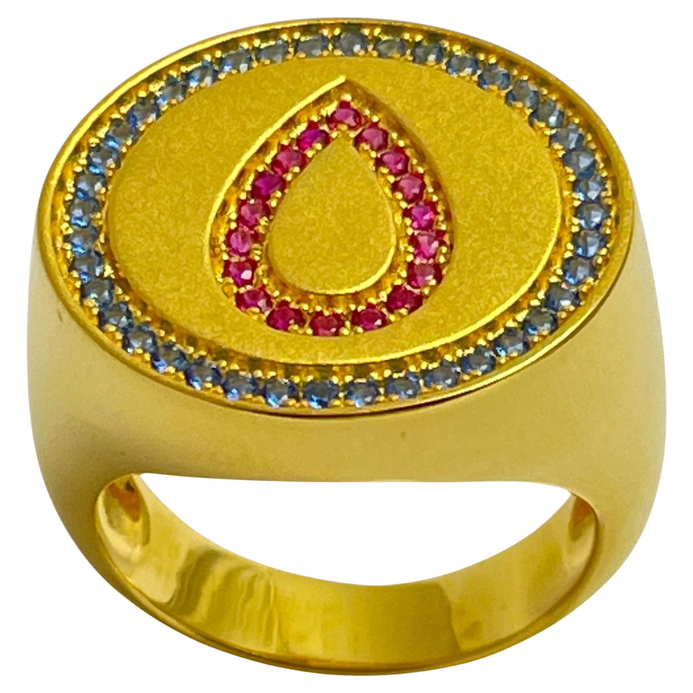 SWEET BLOOD 18k gold vermeil ring by DOROTA LASAK For Sale