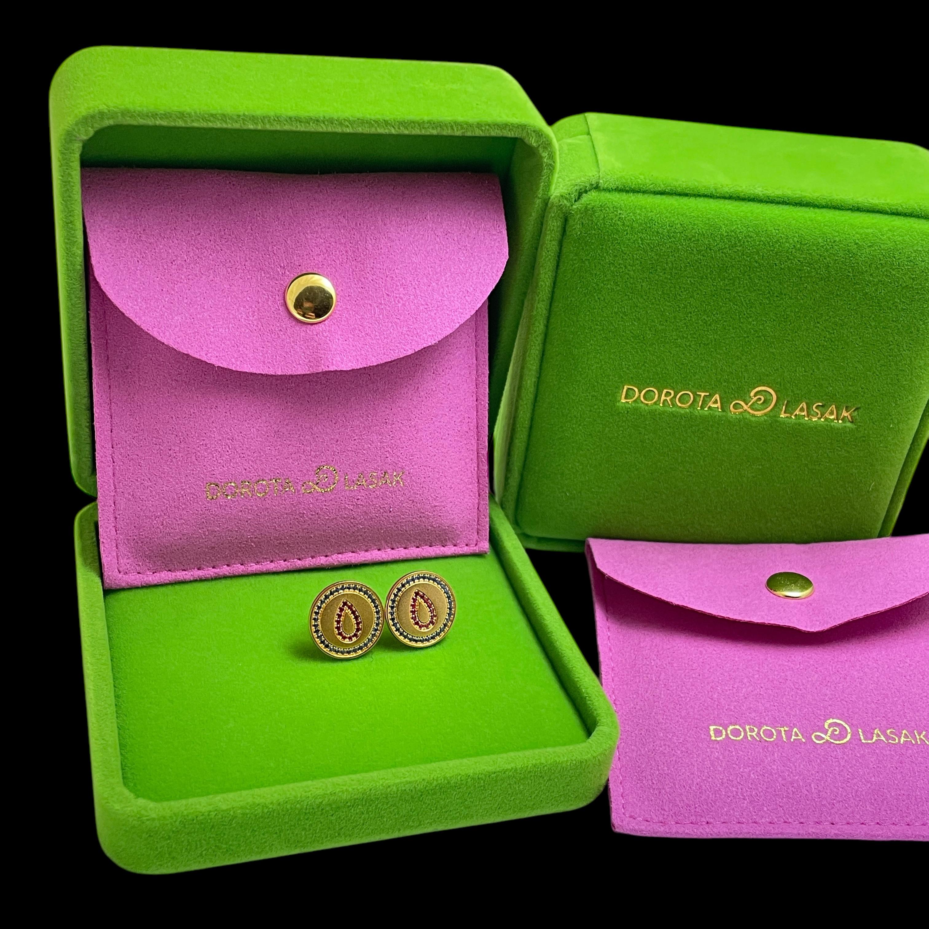 Taglio rotondo Orecchini SWEET BLOOD in vermeil 18k di DOROTA LASAK in vendita