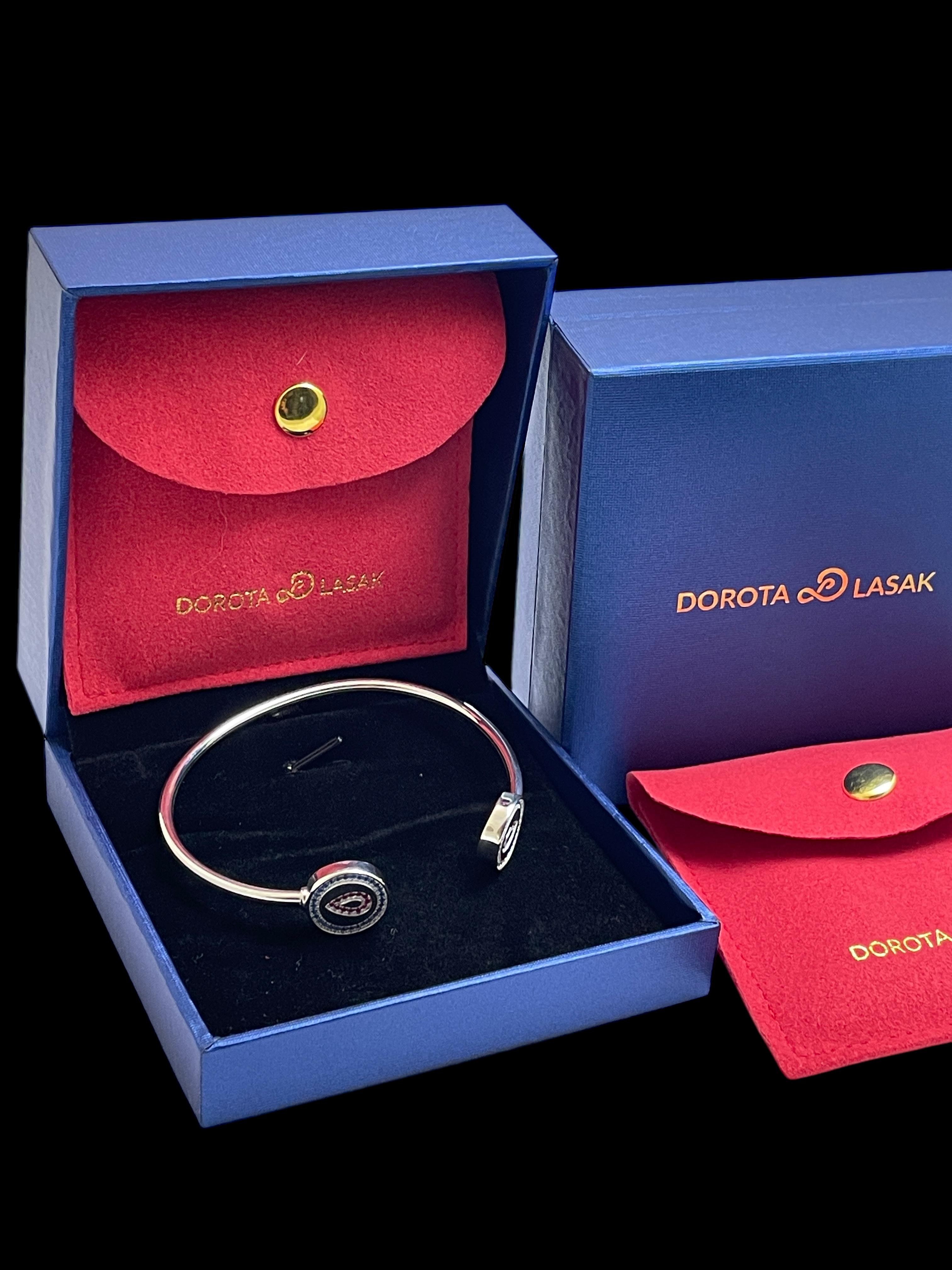 Round Cut SWEET BLOOD sterling silver bracelet by DOROTA LASAK For Sale