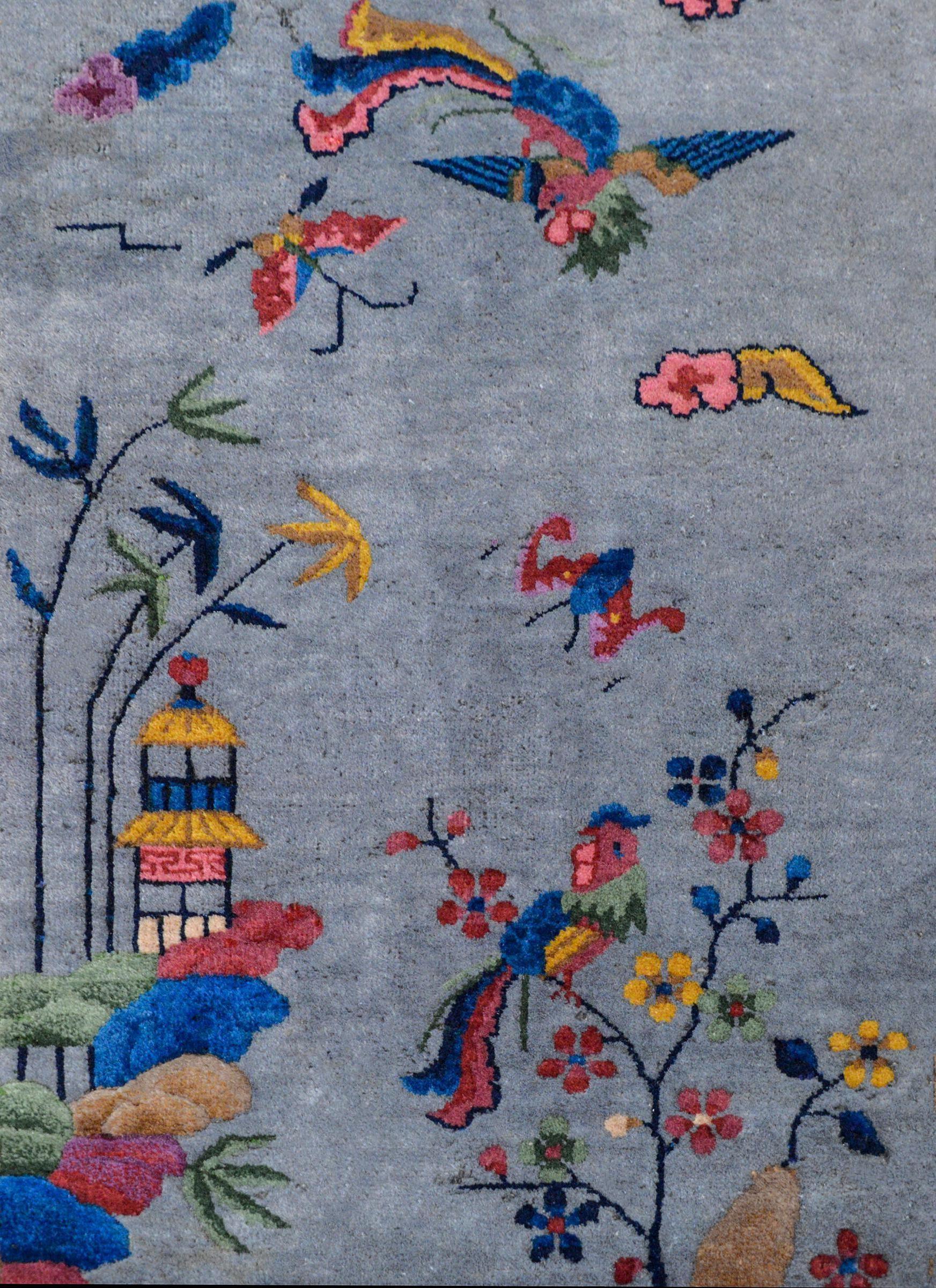 Süßer chinesischer Art-Deco-Teppich (Pflanzlich gefärbt)
