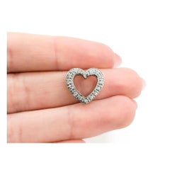 Pendentif Sweet Diamond Heart en or blanc 14k