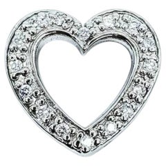 Pendentif Sweet Diamond Heart en or blanc 14k