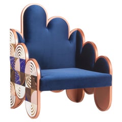 Sweet Dreams Armchair, Navy-Blue Velvet, Handmade in Portugal by Lusitanus Home