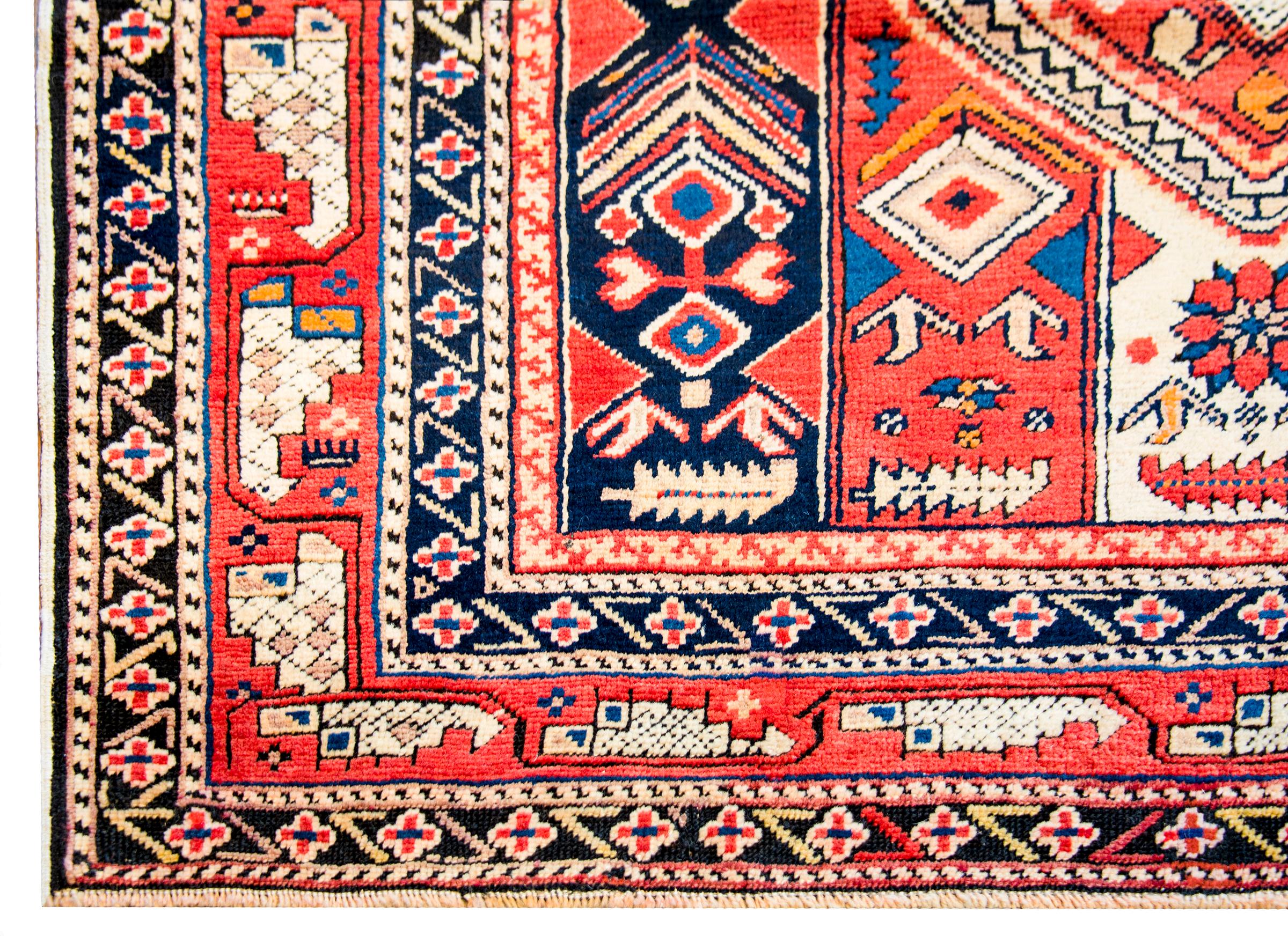Vegetable Dyed Sweet Early 20th Century Azerbaijani Prayer Rug For Sale