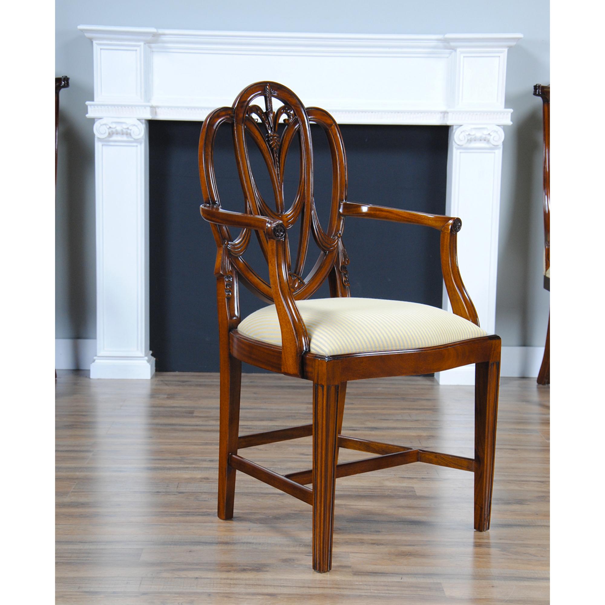 Hand-Carved Sweet Heart Dining Chairs, Set of 10 For Sale