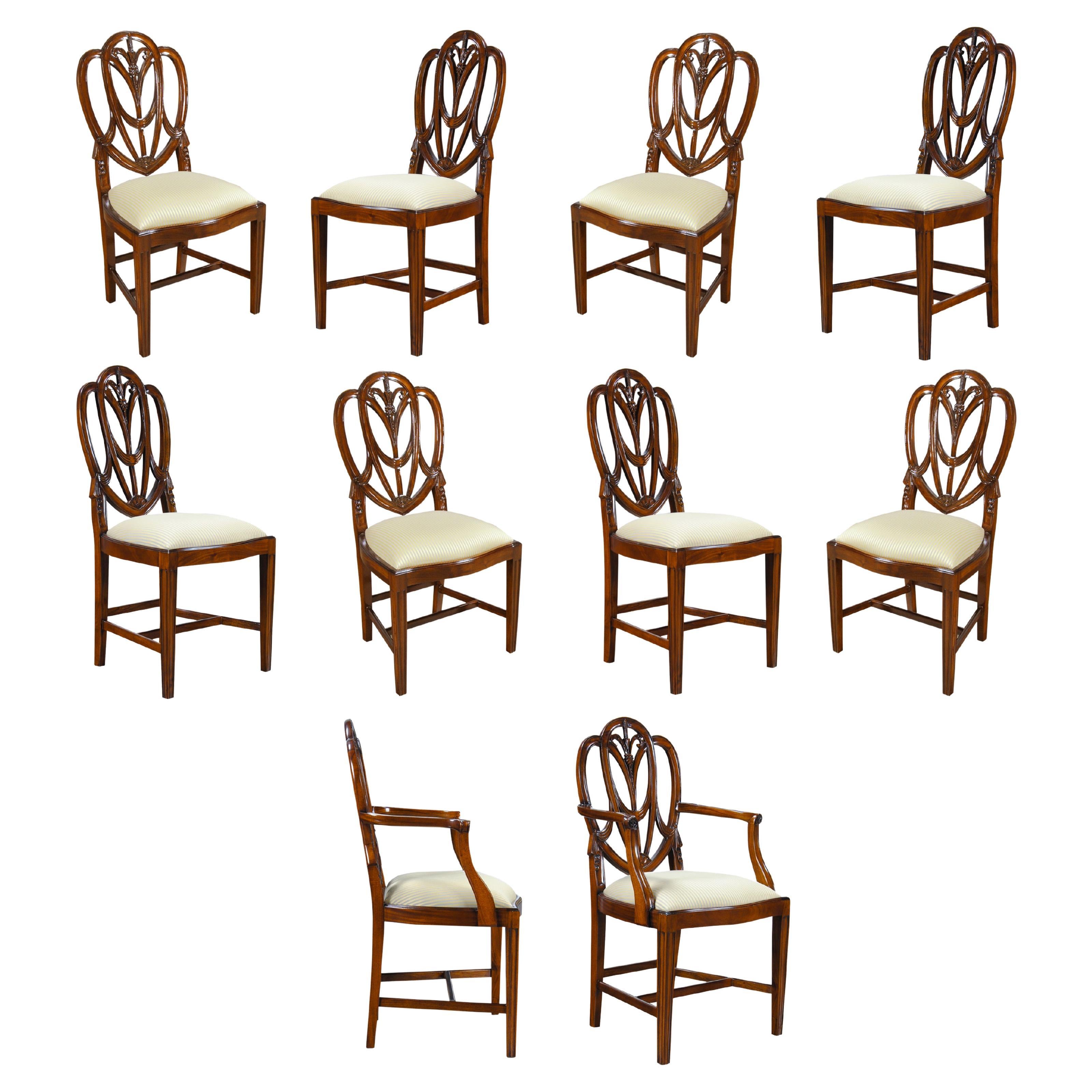 Sweet Heart Dining Chairs, Set of 10 For Sale