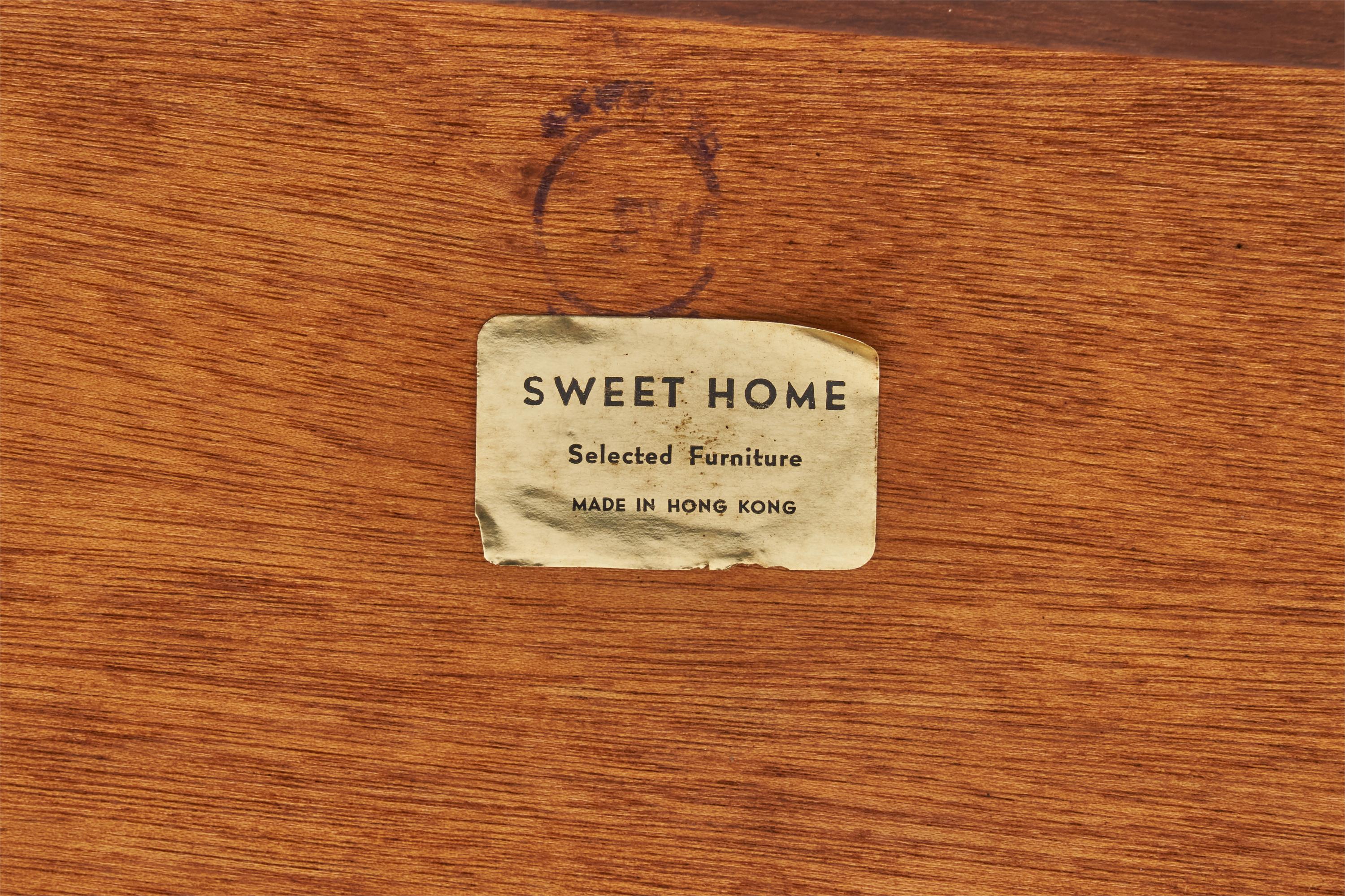 Late 20th Century Sweet Home, Coffee Table, Teak, Rattan, Hong Kong, 1970s