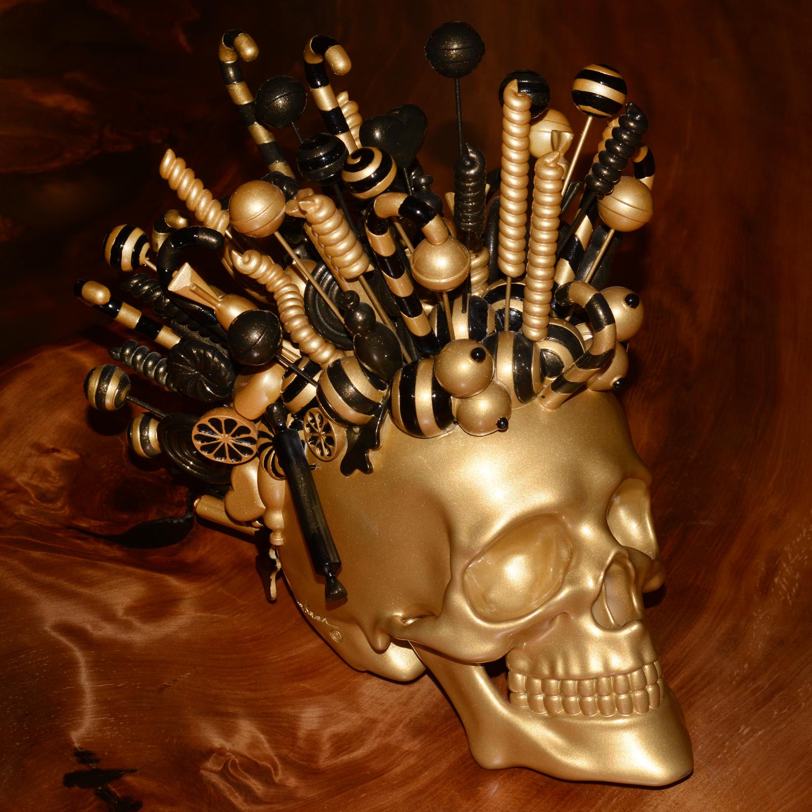 Poudré Sculpture de crâne d'une vie douce en vente